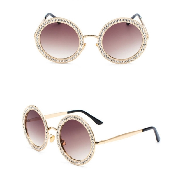 Royal Round Sunglasses with Swarovski Crystals - Picture 3 of 8